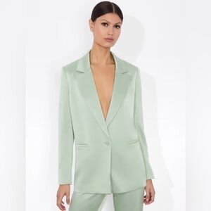 NWT ALice + Olivia Light Green Satin Blazer - Size 8